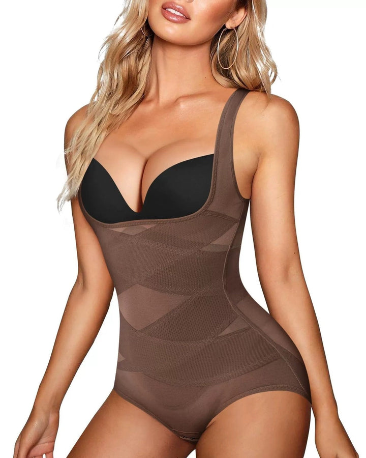 Mesh Seamless Waist Slimmer Corset Butt Shaping Shapewear Bodysuit